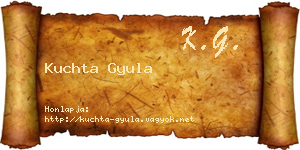 Kuchta Gyula névjegykártya